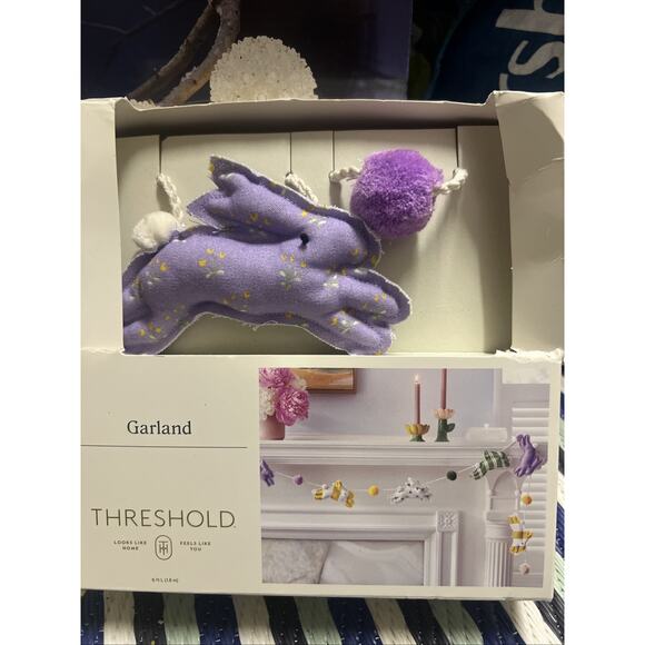 Threshold Spring Bunnies Fabric Garland New - Picture 4 of 5